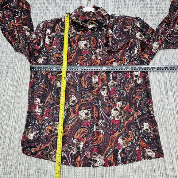 Vintage Nicola Blouse Womens 8 Sheer Striped Tie Neck Long Sleeve Career Holiday - Picture 4 of 9